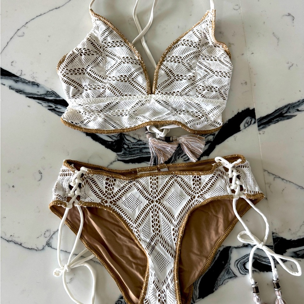 Becca Swimsuit, worn 3 times super cute, crochet look